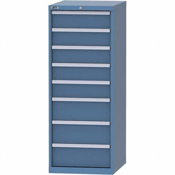 LISTA - 8 Drawer, 99 Compartment Bright Blue Steel Modular Storage Cabinet - Exact Tool & Supply
