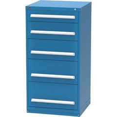 Vidmar - 5 Drawer, 124 Compartment Bright Blue Steel Modular Storage Cabinet - Exact Tool & Supply