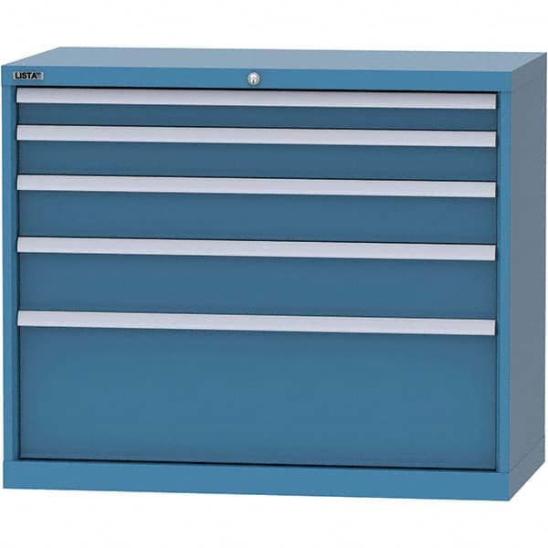 LISTA - 5 Drawer, 84 Compartment Bright Blue Steel Modular Storage Cabinet - Exact Tool & Supply