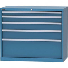 LISTA - 5 Drawer, 84 Compartment Bright Blue Steel Modular Storage Cabinet - Exact Tool & Supply