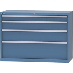 LISTA - 4 Drawer, 99 Compartment Bright Blue Steel Modular Storage Cabinet - Exact Tool & Supply
