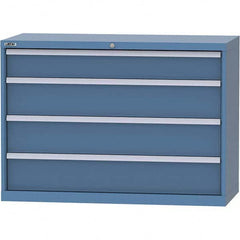 LISTA - 4 Drawer, 99 Compartment Bright Blue Steel Modular Storage Cabinet - Exact Tool & Supply