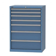 LISTA - 7 Drawer, 124 Compartment Bright Blue Steel Modular Storage Cabinet - Exact Tool & Supply