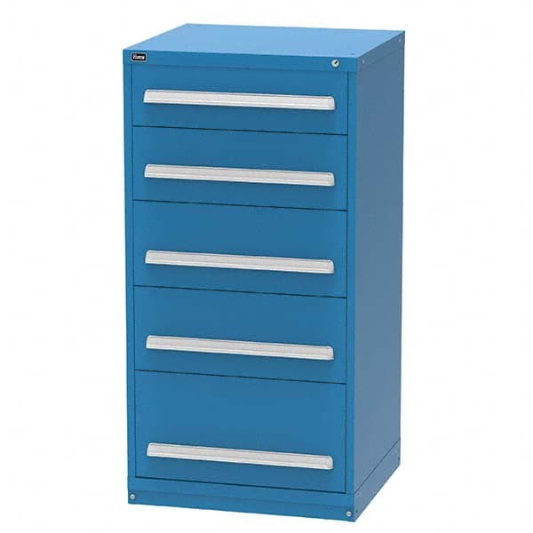 Vidmar - 5 Drawer Bright Blue Steel Modular Storage Cabinet - Exact Tool & Supply