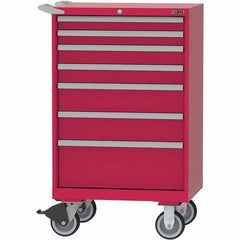 LISTA - 7 Drawer, 124 Compartment Bright Blue Steel Modular Storage Cabinet - Exact Tool & Supply