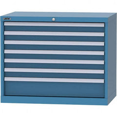 LISTA - 7 Drawer, 84 Compartment Bright Blue Steel Modular Storage Cabinet - Exact Tool & Supply