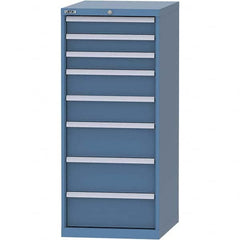 LISTA - 8 Drawer, 99 Compartment Bright Blue Steel Modular Storage Cabinet - Exact Tool & Supply