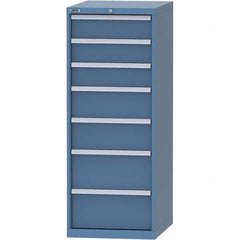 LISTA - 7 Drawer, 99 Compartment Bright Blue Steel Modular Storage Cabinet - Exact Tool & Supply