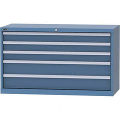 LISTA - 5 Drawer, 99 Compartment Bright Blue Steel Modular Storage Cabinet - Exact Tool & Supply