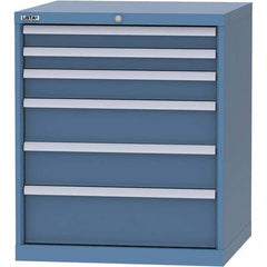 LISTA - 6 Drawer, 45 Compartment Bright Blue Steel Modular Storage Cabinet - Exact Tool & Supply