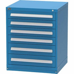 Vidmar - 6 Drawer, 344 Compartment Bright Blue Steel Modular Storage Cabinet - Exact Tool & Supply