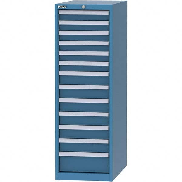 LISTA - 13 Drawer, 45 Compartment Bright Blue Steel Modular Storage Cabinet - Exact Tool & Supply