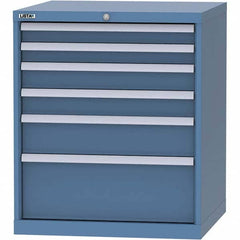 LISTA - 6 Drawer, 45 Compartment Bright Blue Steel Modular Storage Cabinet - Exact Tool & Supply