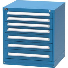 Vidmar - 7 Drawer, 124 Compartment Bright Blue Steel Modular Storage Cabinet - Exact Tool & Supply