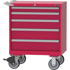 LISTA - 5 Drawer, 124 Compartment Red Steel Modular Storage Cabinet - Exact Tool & Supply