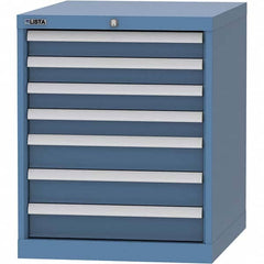 LISTA - 7 Drawer, 99 Compartment Bright Blue Steel Modular Storage Cabinet - Exact Tool & Supply