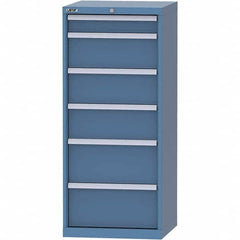 LISTA - 6 Drawer, 84 Compartment Bright Blue Steel Modular Storage Cabinet - Exact Tool & Supply