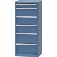LISTA - 6 Drawer, 84 Compartment Bright Blue Steel Modular Storage Cabinet - Exact Tool & Supply