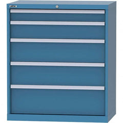 LISTA - 5 Drawer, 84 Compartment Bright Blue Steel Modular Storage Cabinet - Exact Tool & Supply