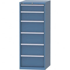 LISTA - 6 Drawer, 99 Compartment Bright Blue Steel Modular Storage Cabinet - Exact Tool & Supply