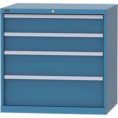 LISTA - 4 Drawer, 84 Compartment Bright Blue Steel Modular Storage Cabinet - Exact Tool & Supply