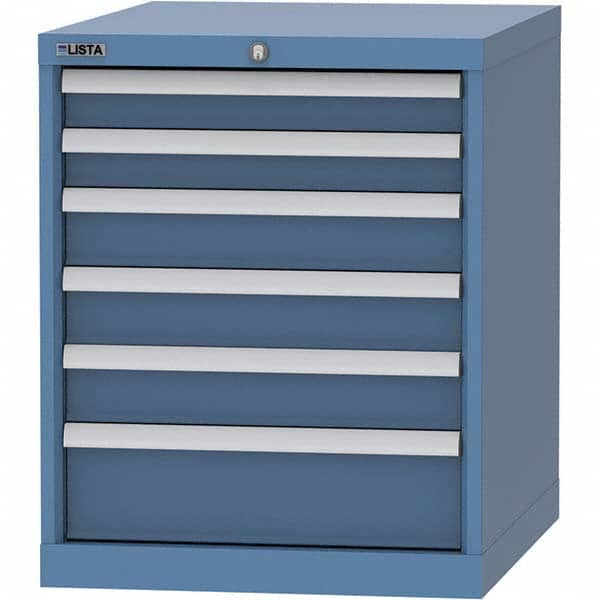 LISTA - 6 Drawer, 99 Compartment Red Steel Modular Storage Cabinet - Exact Tool & Supply