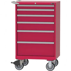 LISTA - 6 Drawer, 124 Compartment Bright Blue Steel Modular Storage Cabinet - Exact Tool & Supply