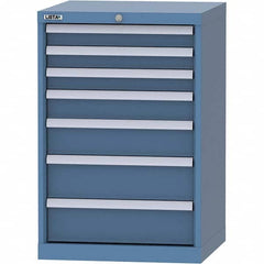 LISTA - 7 Drawer, 84 Compartment Bright Blue Steel Modular Storage Cabinet - Exact Tool & Supply