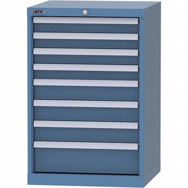 LISTA - 8 Drawer, 84 Compartment Bright Blue Steel Modular Storage Cabinet - Exact Tool & Supply