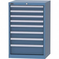 LISTA - 8 Drawer, 84 Compartment Bright Blue Steel Modular Storage Cabinet - Exact Tool & Supply