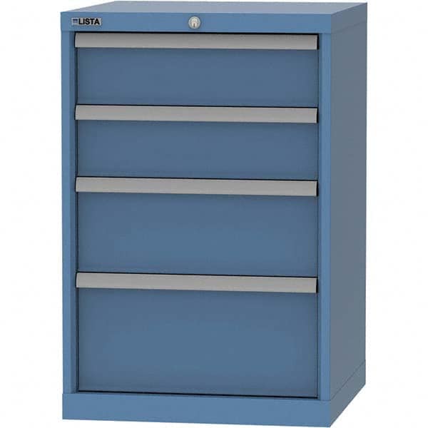 LISTA - 4 Drawer, 84 Compartment Bright Blue Steel Modular Storage Cabinet - Exact Tool & Supply