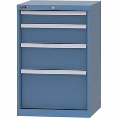 LISTA - 4 Drawer, 84 Compartment Bright Blue Steel Modular Storage Cabinet - Exact Tool & Supply