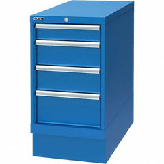 LISTA - 4 Drawer, 34 Compartment Bright Blue Steel Modular Storage Cabinet - Exact Tool & Supply