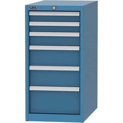 LISTA - 6 Drawer, 45 Compartment Bright Blue Steel Modular Storage Cabinet - Exact Tool & Supply