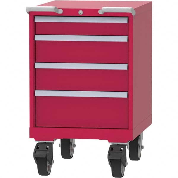 LISTA - 4 Drawer, 99 Compartment Red Steel Modular Storage Cabinet - Exact Tool & Supply