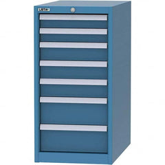 LISTA - 7 Drawer, 45 Compartment Bright Blue Steel Modular Storage Cabinet - Exact Tool & Supply