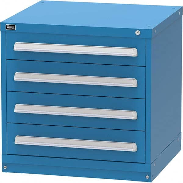 Vidmar - 4 Drawer, 344 Compartment Bright Blue Steel Modular Storage Cabinet - Exact Tool & Supply