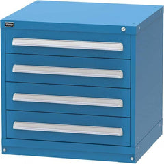 Vidmar - 4 Drawer, 344 Compartment Bright Blue Steel Modular Storage Cabinet - Exact Tool & Supply