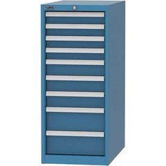 LISTA - 9 Drawer, 45 Compartment Bright Blue Steel Modular Storage Cabinet - Exact Tool & Supply