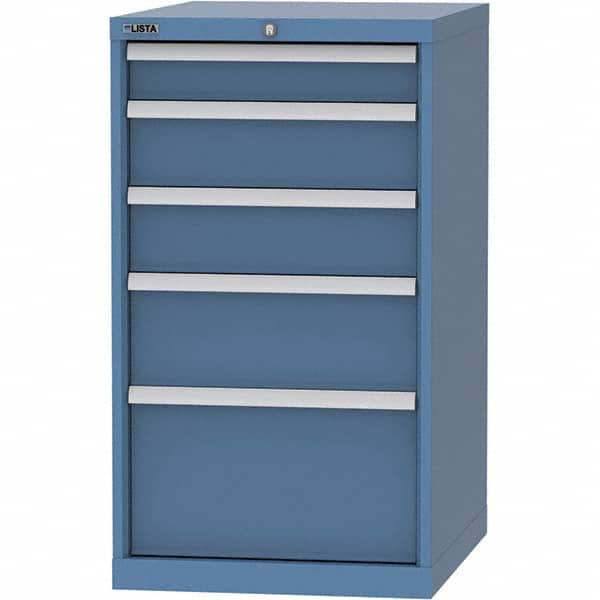 LISTA - 5 Drawer, 99 Compartment Bright Blue Steel Modular Storage Cabinet - Exact Tool & Supply