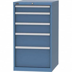 LISTA - 5 Drawer, 99 Compartment Bright Blue Steel Modular Storage Cabinet - Exact Tool & Supply