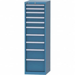 LISTA - 10 Drawer, 45 Compartment Bright Blue Steel Modular Storage Cabinet - Exact Tool & Supply
