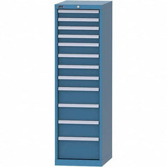 LISTA - 12 Drawer, 45 Compartment Bright Blue Steel Modular Storage Cabinet - Exact Tool & Supply