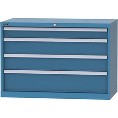 LISTA - 4 Drawer, 84 Compartment Bright Blue Steel Modular Storage Cabinet - Exact Tool & Supply