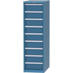 LISTA - 9 Drawer, 45 Compartment Bright Blue Steel Modular Storage Cabinet - Exact Tool & Supply