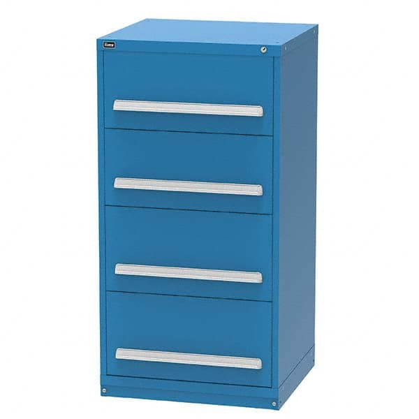 Vidmar - 4 Drawer, 344 Compartment Bright Blue Steel Modular Storage Cabinet - Exact Tool & Supply