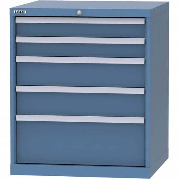LISTA - 5 Drawer, 45 Compartment Bright Blue Steel Modular Storage Cabinet - Exact Tool & Supply