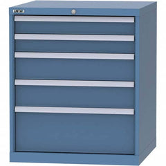 LISTA - 5 Drawer, 45 Compartment Bright Blue Steel Modular Storage Cabinet - Exact Tool & Supply