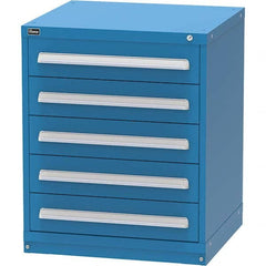 Vidmar - 5 Drawer Bright Blue Steel Modular Storage Cabinet - Exact Tool & Supply