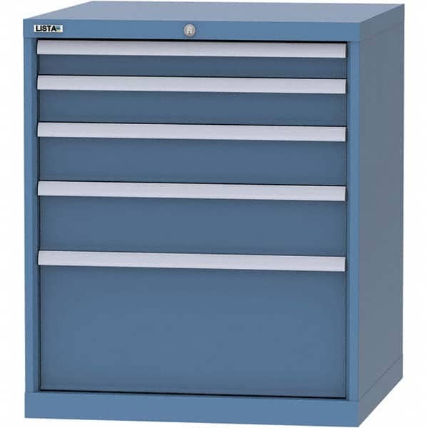 LISTA - 5 Drawer, 45 Compartment Bright Blue Steel Modular Storage Cabinet - Exact Tool & Supply